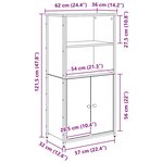 vidaXL Haut Armoire Chêne artisanal 62 x 36 x 121 5 cm
