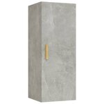 vidaXL Armoire murale Gris béton 34 5x34x90 cm Bois d'ingénierie