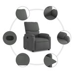 vidaXL Fauteuil inclinable Gris foncé Tissu