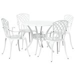 vidaXL Ensemble de salle à manger pour jardin 5 Pièces Blanc Aluminium
