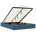 vidaXL Cadre de lit ottoman avec matelas bleu foncé 140x190 cm velours