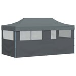 vidaXL Tente de réception pliable avec parois 3x6 m anthracite
