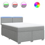 vidaXL Sommier à lattes de lit avec matelas Gris clair 160x200cm Tissu