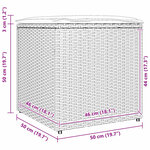 vidaXL Boîte à coussins avec stockage Gris 50 x 50 x 50 cm polyrotin