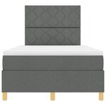 vidaXL Lit à sommier Box Spring avec matelas gris foncé 120x200 cm en tissu