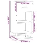 vidaXL Buffet chêne fumé 35 5x35x76 cm bois d'ingénierie et métal