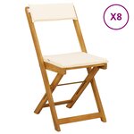 vidaXL Chaises de bistrot d'extérieur 8 Pièces Crème blanc