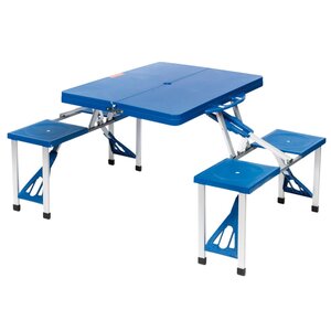 Bo-Camp Ensemble de table de pique-nique "Basic" Bleu Acier