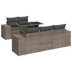 vidaXL Salon de jardin 6 Pièces avec coussins gris résine tressée