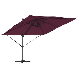 vidaXL Parasol Roma Rouge 286 x 285 x 265 cm Polyester et Aluminium