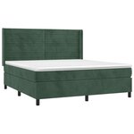 vidaXL Sommier à lattes de lit matelas et LED Vert foncé 180x200 cm