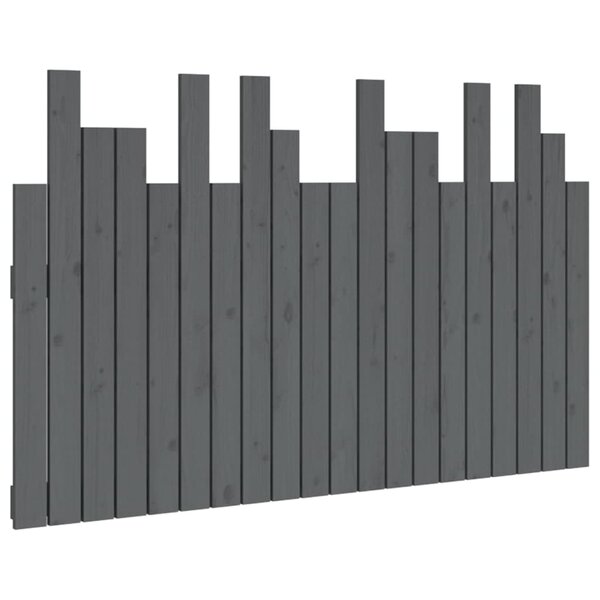 vidaXL Tête de lit murale Gris 127 5x3x80 cm Bois massif de pin