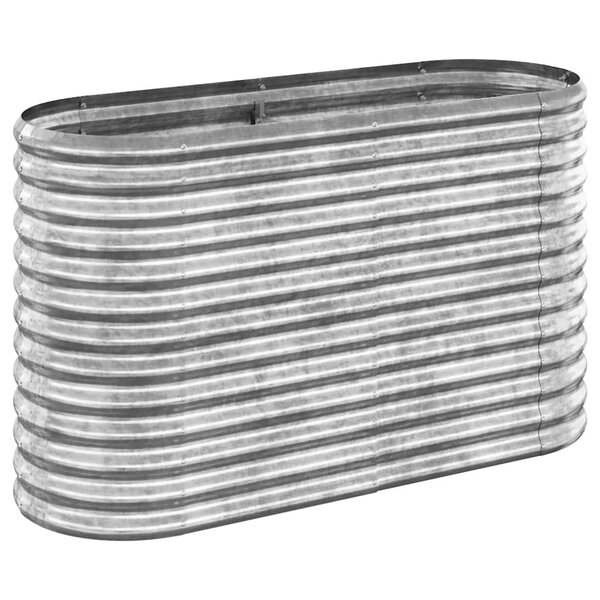 vidaXL Lit surélevé de jardin Acier enduit de poudre Argenté