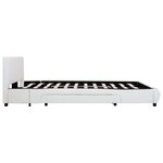 vidaXL Cadre de lit avec tiroirs Blanc Similicuir 140 x 200 cm