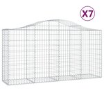 vidaXL Paniers à gabions arqués 7 Pièces 200x50x100/120 cm fer galvanisé