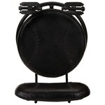 vidaXL Tabourets de bar lot de 2 noir cuir de chèvre véritable