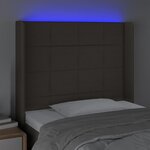vidaXL Tête de lit à LED Taupe 83x16x118/128 cm Tissu