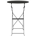 vidaXL Table bistrot pliante Anthracite Ø50x71 cm Acier revêtu de poudre