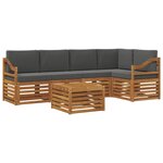 vidaXL Ensemble de canapé d'angle 6 Pièces Naturel et Anthracite