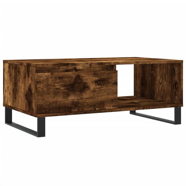 vidaXL Table basse Chêne fumé 90x50x36 5 cm Bois d'ingénierie