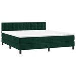 vidaXL Sommier à lattes de lit matelas et LED Vert foncé 180x200 cm