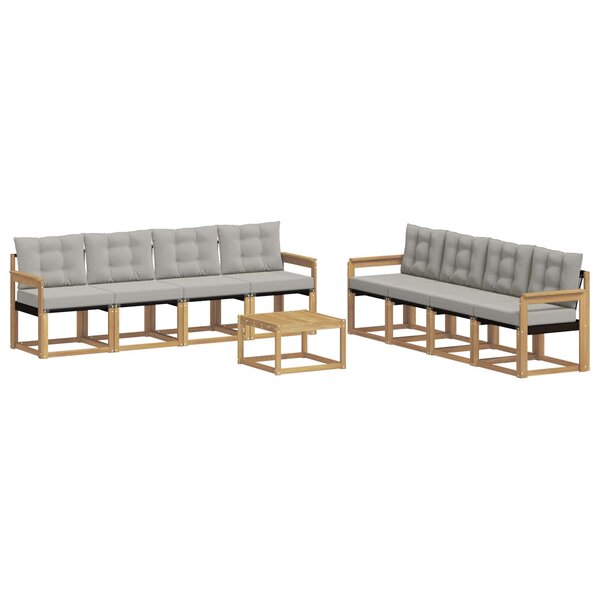 vidaXL Ensemble de canapés d'extérieur 9 pc Blanc et gris clair