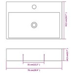 vidaXL Vasque avec trou de robinet en céramique Blanc 76x42 5x14 5 cm