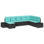 vidaXL Ensemble de canapé de jardin 8 Pièces Noir Poly rotin