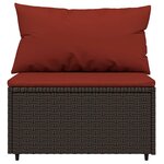 vidaXL Canapés centraux de jardin coussins 2Pièces marron résine tressée
