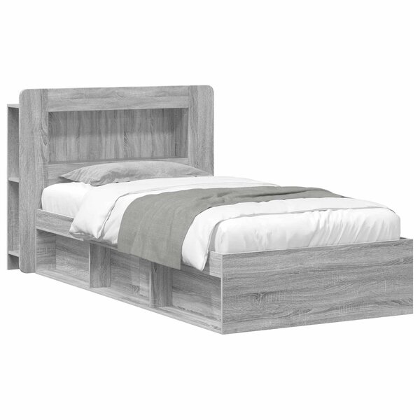 vidaXL Cadre de lit avec rangement Sonoma gris 100 x 200 cm