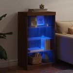 vidaXL Buffet avec lumières LED chêne marron 60 5x37x100 cm