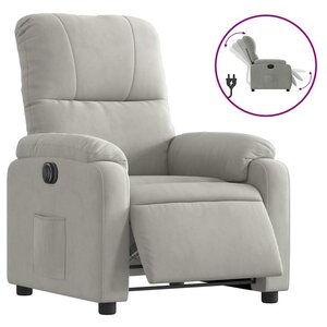 vidaXL Fauteuil inclinable électrique gris clair tissu microfibre