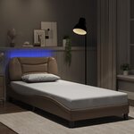 vidaXL Cadre de lit avec lumières LED cappuccino 90x190 cm similicuir
