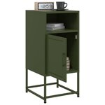vidaXL Table de chevet vert olive 36x39x78 cm acier