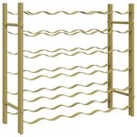 vidaXL Casier à bouteilles pour 36 bouteilles Doré Métal