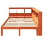 vidaXL Lit bibliothèque sans matelas cire marron 120x190cm pin massif