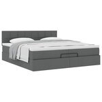 VidaXL Cadre de lit ottoman avec matelas gris foncé 200x200 cm tissu