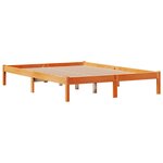 vidaXL Cadre de lit et tête de lit sans matelas cire marron 135x190 cm