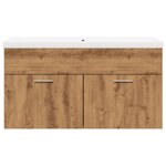 vidaXL Armoire lavabo de bain avec bassin intégré chêne artisanal