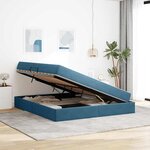 vidaXL Lit avec rangement et matelas Bleu foncé 180 x 200 cm Velours