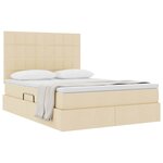 vidaXL Lit de Rangement Crème 140 x 190 cm Cuir synthétique