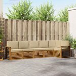 vidaXL Ensemble de canapés d'extérieur 6 pc Naturel et Beige Polyester