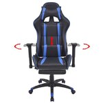 Fauteuil chaise chaise de bureau inclinable avec repose-pied bleu 0502030