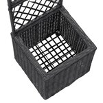 vidaXL Lit surélevé en treillis 1 pot 30x30x107cm Résine tressée Noir