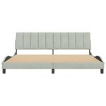 vidaXL Cadre de lit avec tête de lit Gris clair 200x200 cm Velours