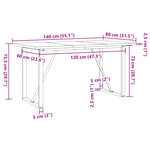 vidaXL Table à manger cadre en O 140x80x75 5 cm bois pin massif fonte