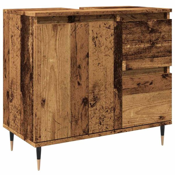 vidaXL Armoire de salle de bain vieux bois 65x33x60 cm bois ingénierie