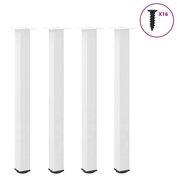 vidaXL Pieds de table de bar 4 pièces Blanc 90-92 cm Acier