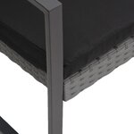 vidaXL Banc de jardin à 2 places et coussins gris foncé PP rotin