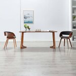 vidaXL Chaise à manger gris bois courbé et tissu